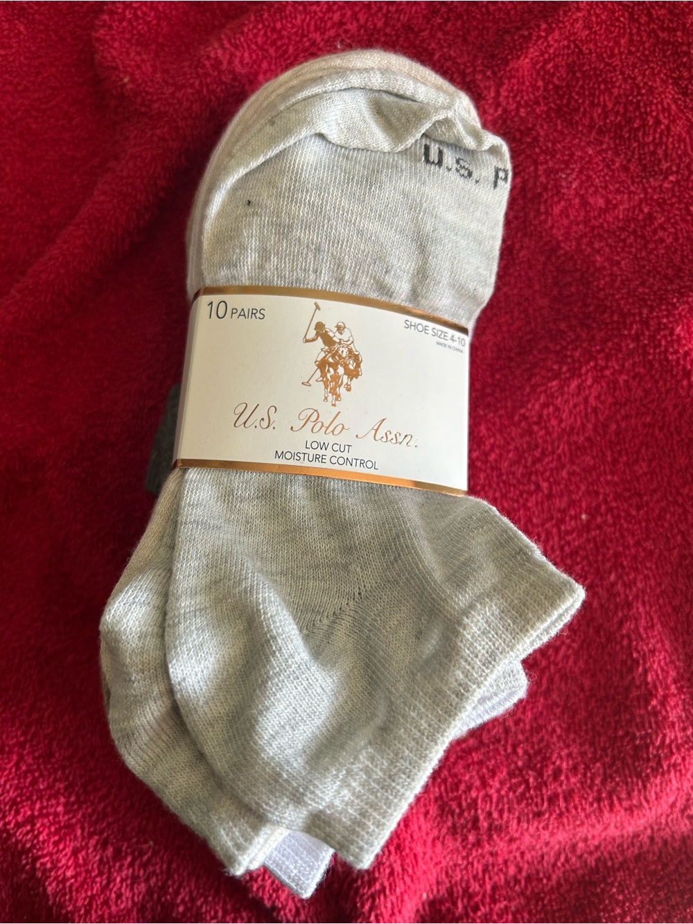 U.S. Polo Assn. Low Cut Socks - Light Gray (10 Pairs)